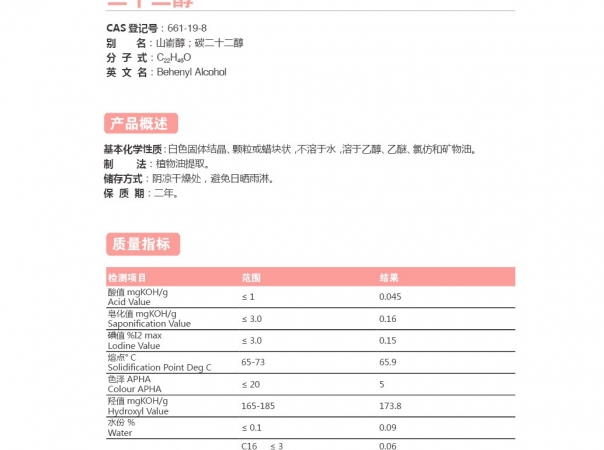 山崳醇(二十二醇)