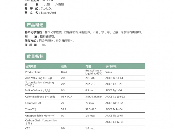 硬脂酸(十八酸)1865