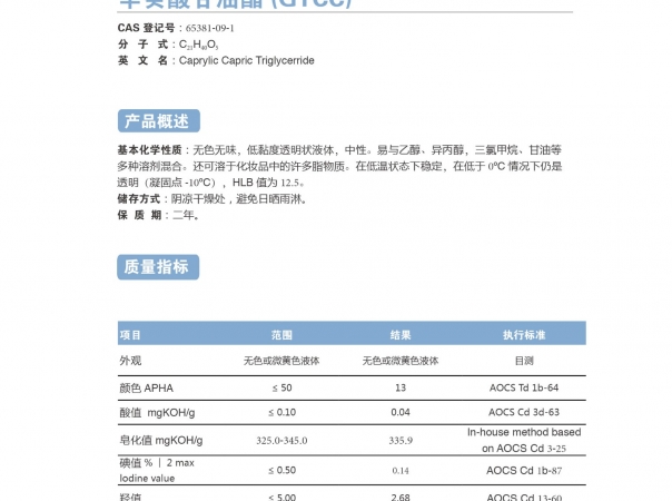 辛癸酸甘油酯(GTCC)